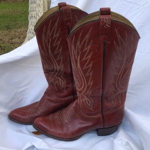 Ralph Lauren chestnut cowboy boots, 7.5, leather
